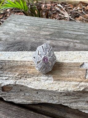 Sterling Silver Ring with Pink Topaz